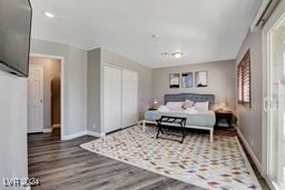 bedroom featuring hardwood / wood-style flooring