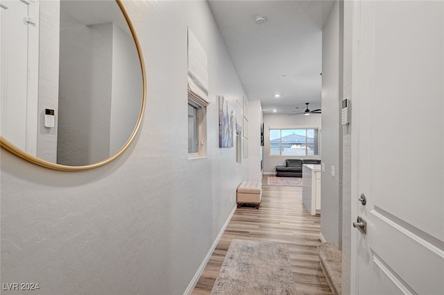 hallway featuring light hardwood / wood-style floors