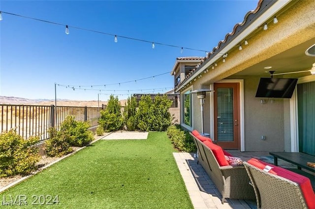 view of yard with a patio area