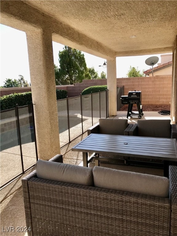 view of patio / terrace featuring an outdoor living space