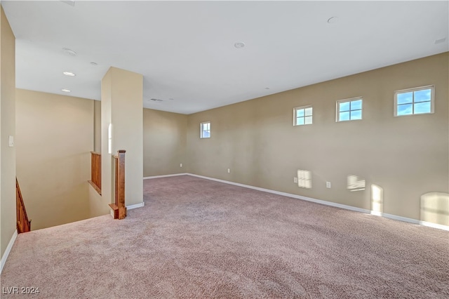 basement with carpet floors