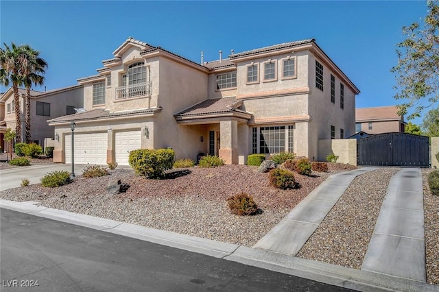 view of front of home with a garage