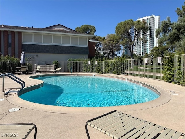 view of pool with a patio area