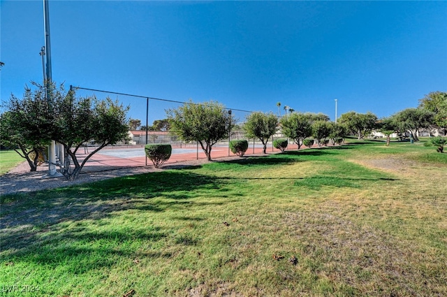 view of community featuring a lawn