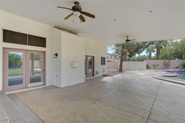 view of patio / terrace featuring ceiling fan