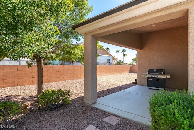 view of patio featuring grilling area