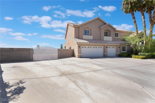 view of front of house with a garage