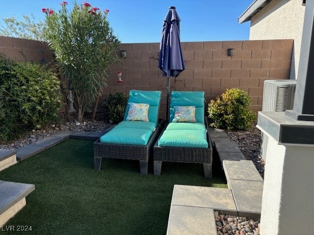 view of patio featuring central AC