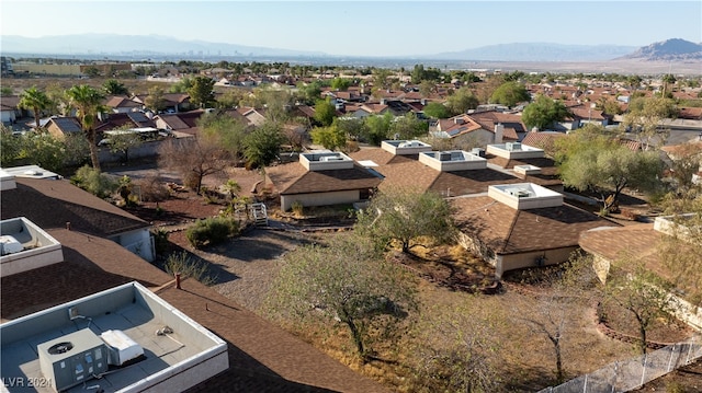 aerial view with a mountain view