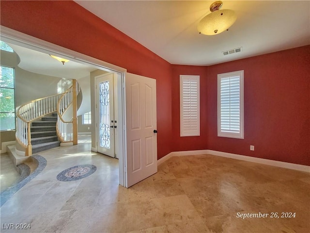 1337 Via Savona Dr, Henderson, NV 89052 - entryway with stairway and baseboards