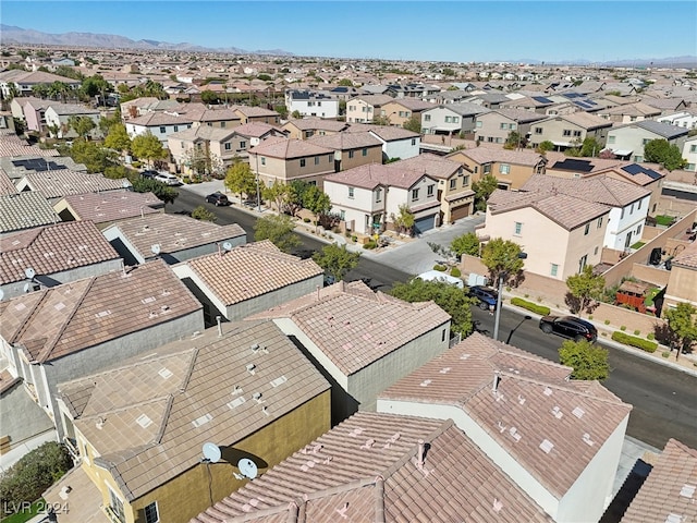 aerial view with a mountain view