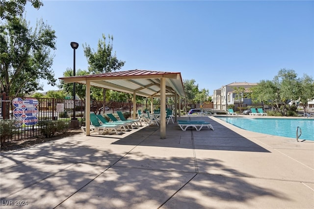 view of pool featuring a patio area