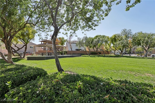 view of yard with a gazebo