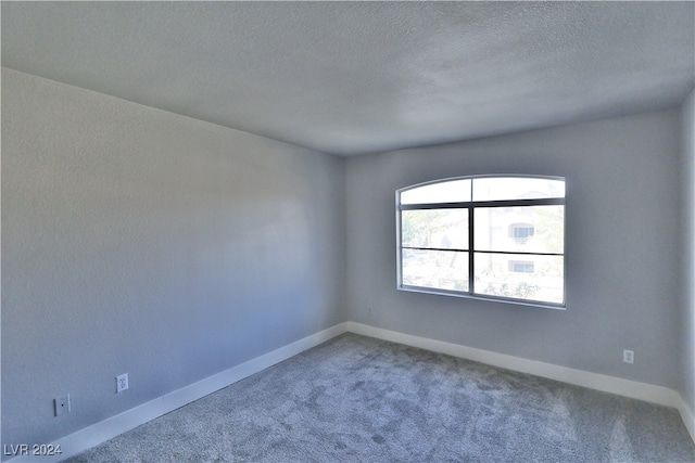 carpeted spare room featuring a textured ceiling