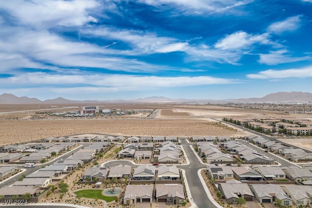 drone / aerial view with a mountain view