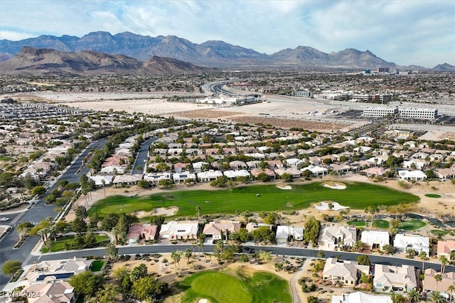 bird's eye view with a mountain view