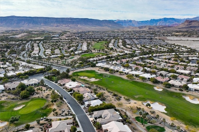 aerial view with a mountain view