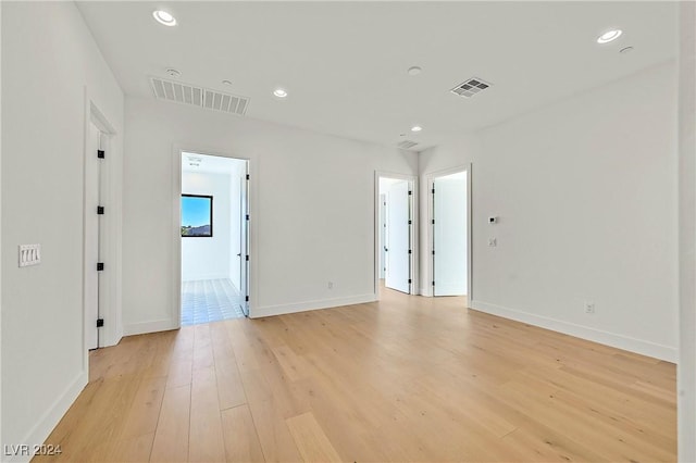 empty room featuring light wood-type flooring