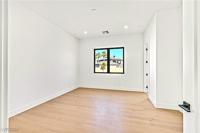 empty room featuring light wood-type flooring