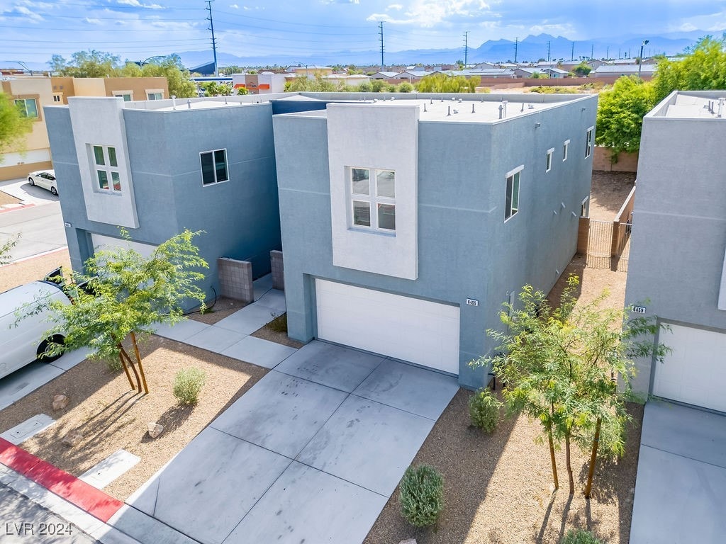 contemporary home featuring a garage