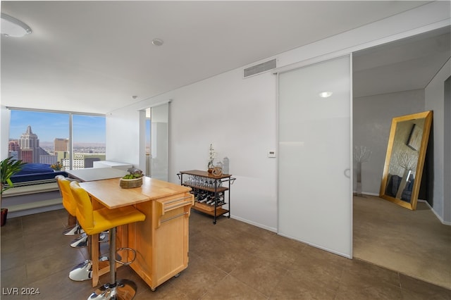 view of carpeted dining room