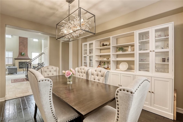 dining space featuring dark hardwood / wood-style flooring