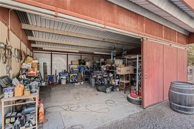 view of garage