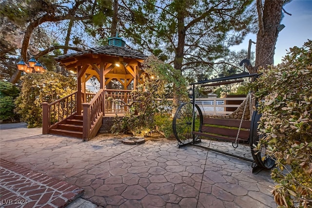 view of patio / terrace with a gazebo