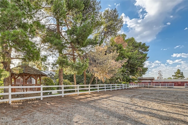 view of yard with a gazebo