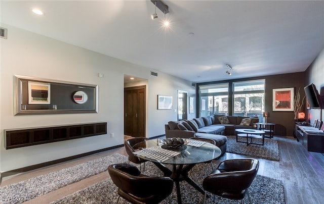 living room featuring hardwood / wood-style floors