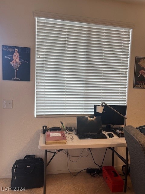 office with tile patterned flooring