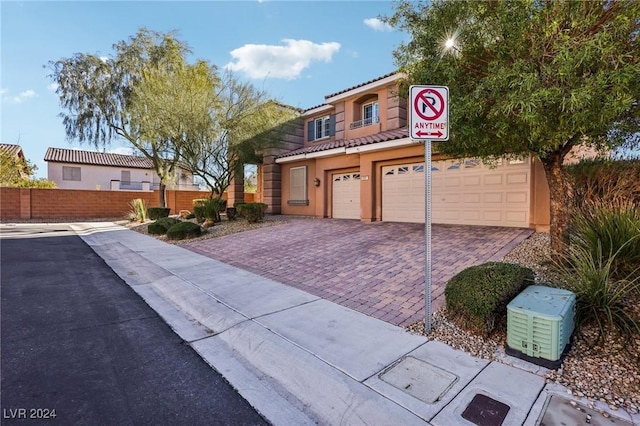 view of front of house with a garage