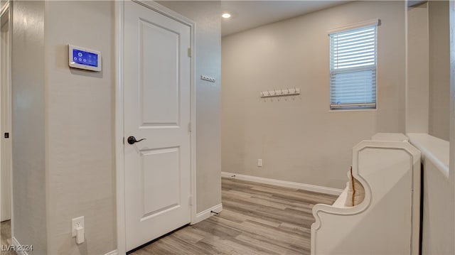 interior space with light hardwood / wood-style flooring