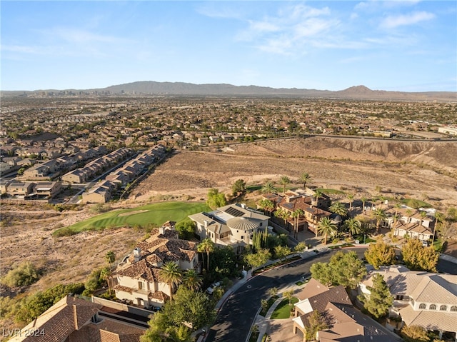 bird's eye view with a mountain view