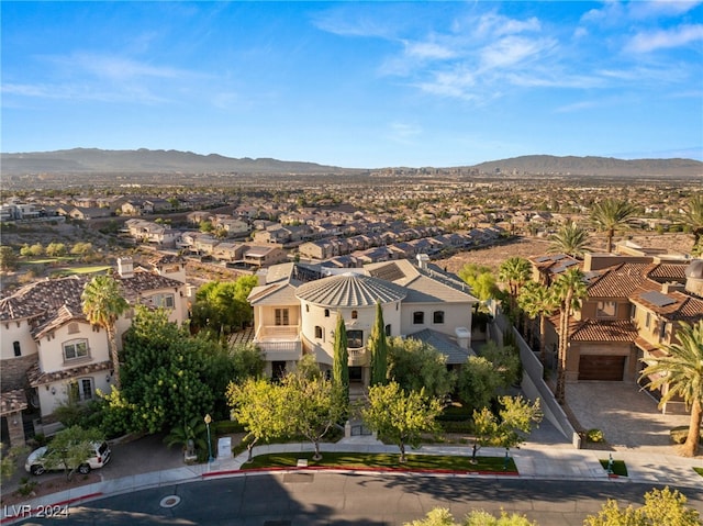 aerial view featuring a mountain view