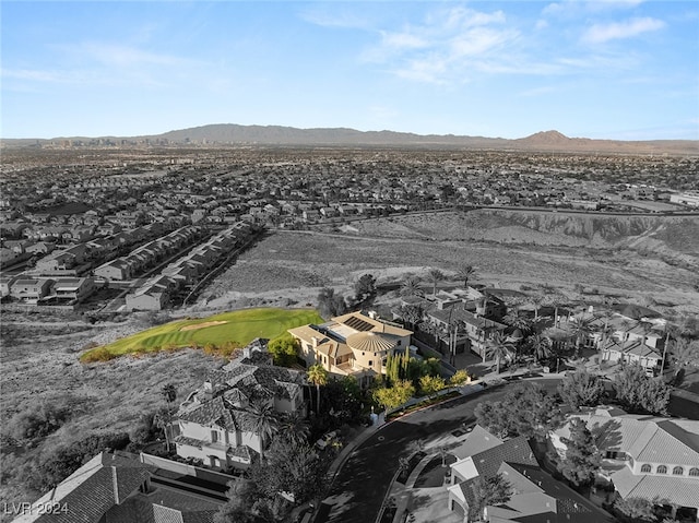 drone / aerial view with a mountain view