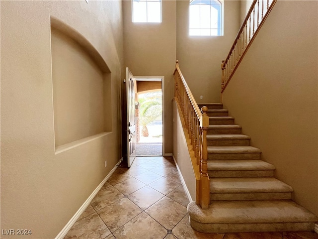 interior space with tile patterned flooring