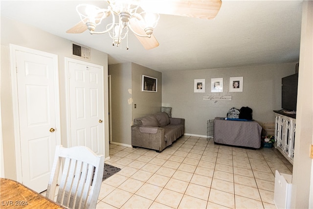 view of tiled living room