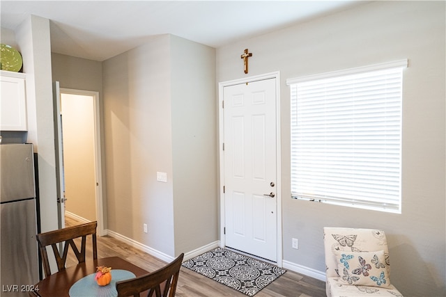 foyer featuring hardwood / wood-style floors