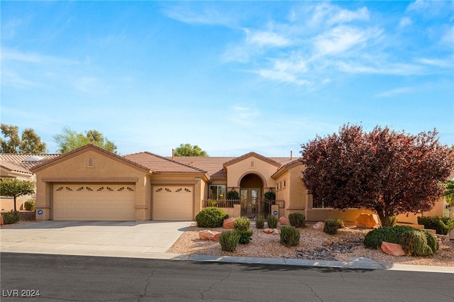 view of front of house with a garage