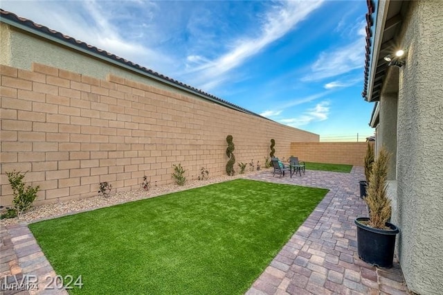 view of yard with a patio