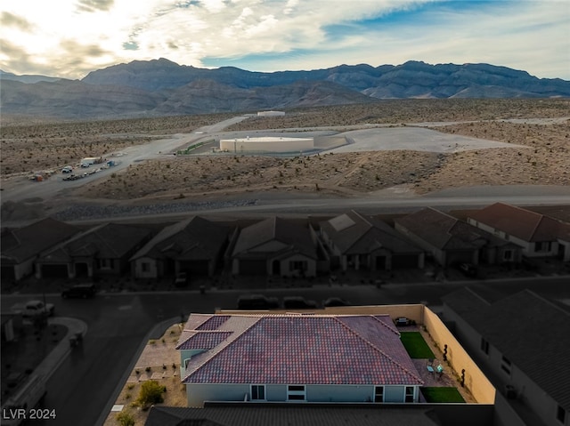 aerial view with a mountain view