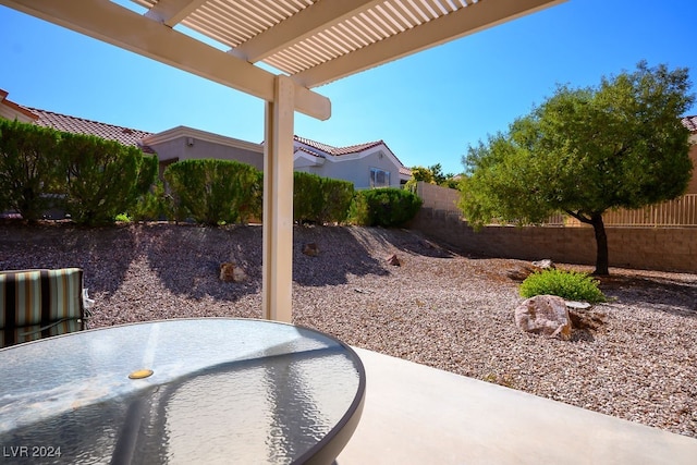 view of patio / terrace featuring a pergola