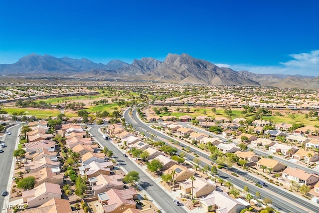 aerial view featuring a mountain view