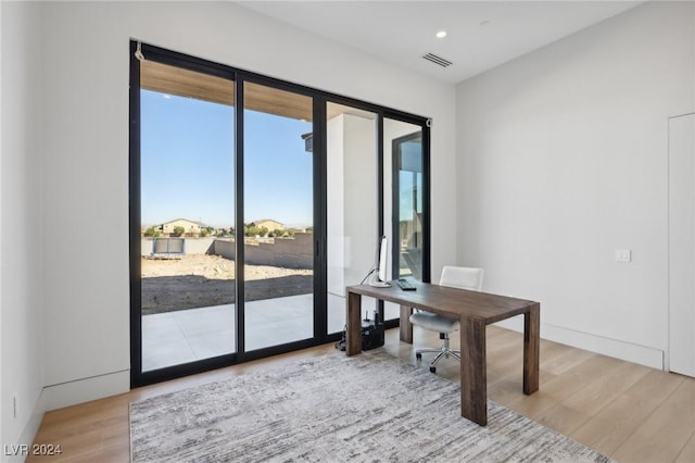 office featuring hardwood / wood-style floors