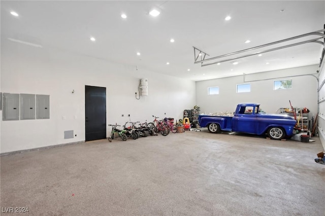 garage with electric panel