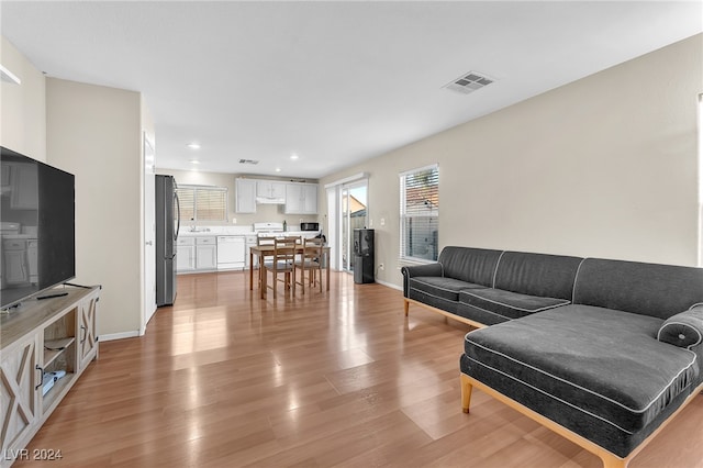 living room featuring hardwood / wood-style floors