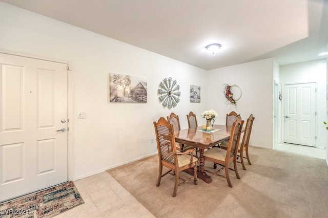 view of carpeted dining room