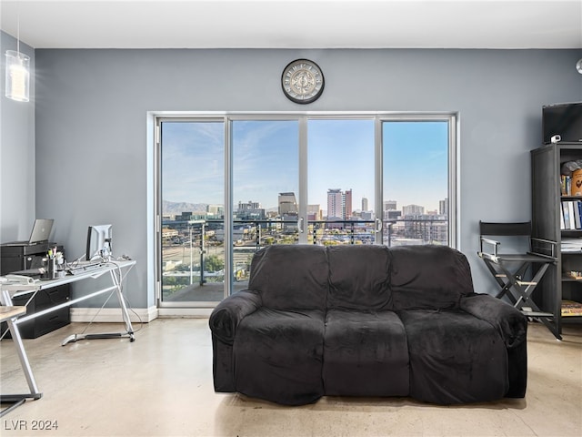 living room featuring a healthy amount of sunlight