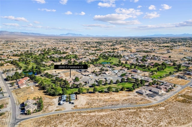 aerial view with a mountain view